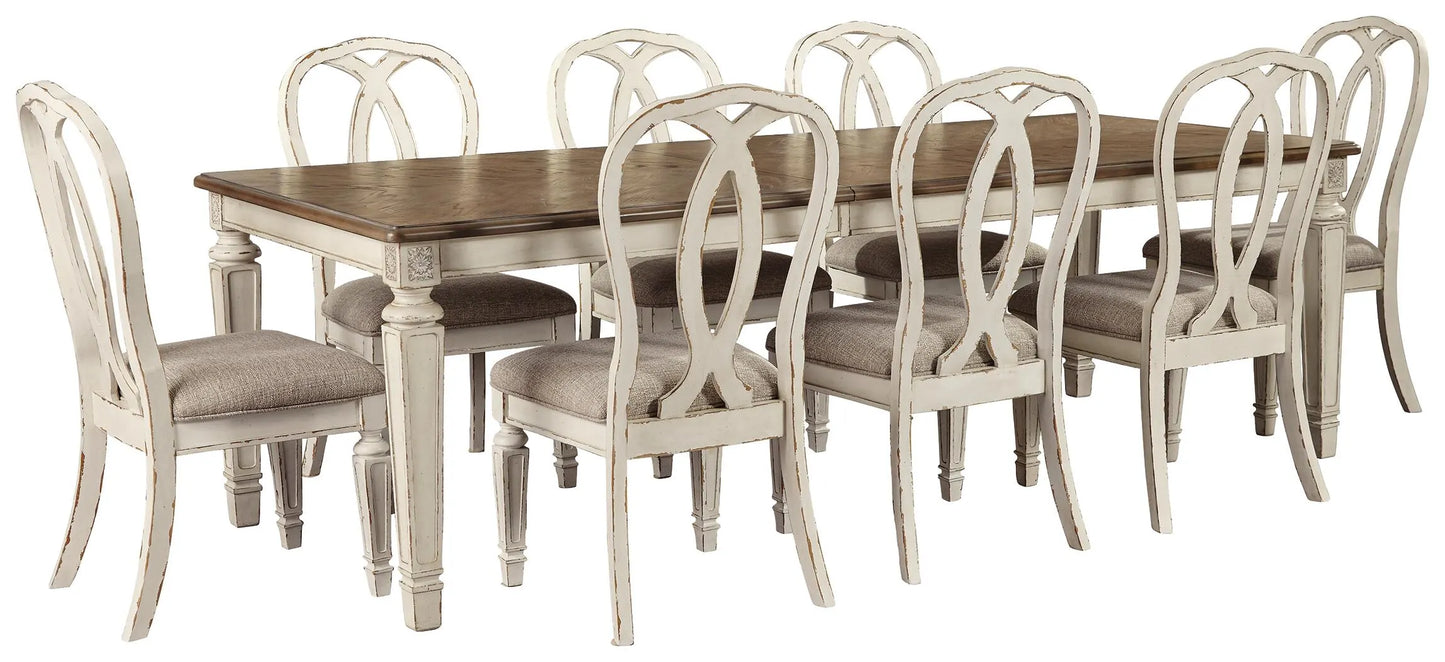 Mesa extensible de comedor Realyn y 8 sillas