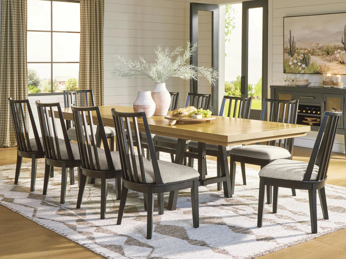 Galliden Extension Dining Table and 10 Chairs