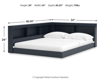 Cama Simmenfort con estantería completa y espacio de almacenamiento