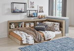 Cama con librería y almacenamiento Oliah Twin