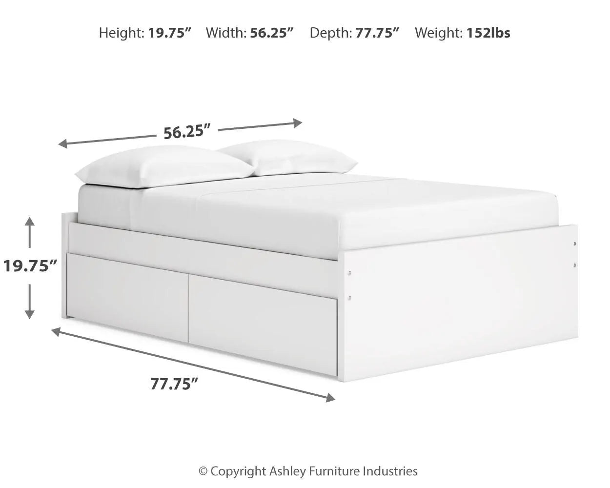 Cama de plataforma completa Onita con 2 compartimentos laterales