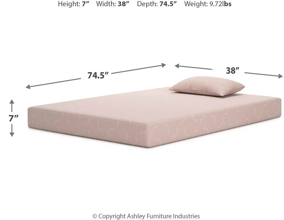 Colchón y almohada individual iKidz Coral