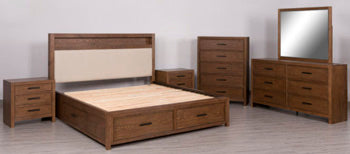 Lelander Queen Upholstered Panel Bookcase Headboard