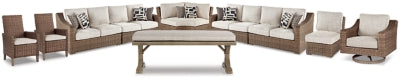Seccional de exterior Beachcroft de 4 piezas, 2 sillones, sillón y banco