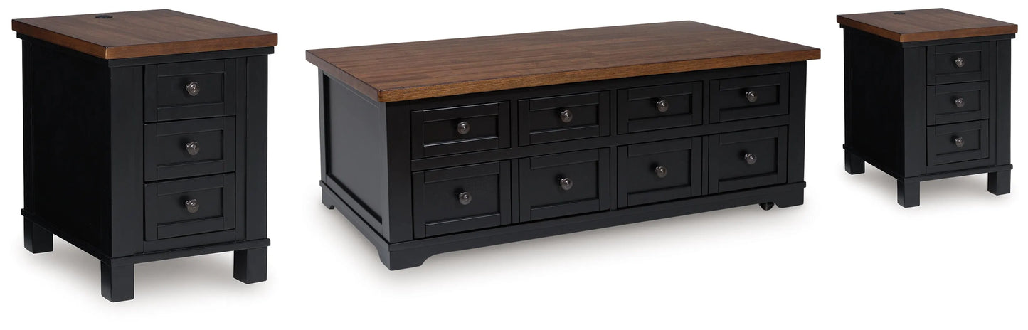 Wildenauer Lift-top Coffee Table and 2 Chairside End Tables