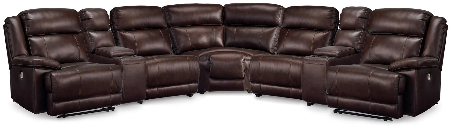 Seccional reclinable de 7 piezas VonKurt con 2 consolas