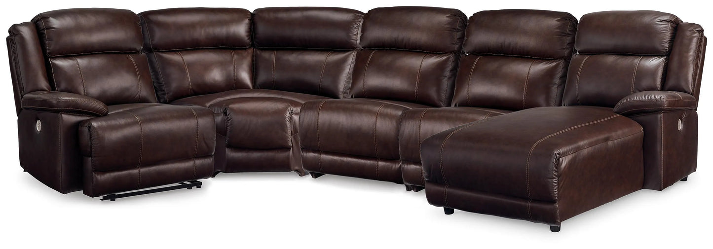 Seccional reclinable de 5 piezas con chaise longue VonKurt