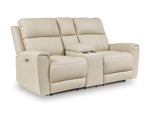 Loveseat reclinable eléctrico Dahlmoore con consola