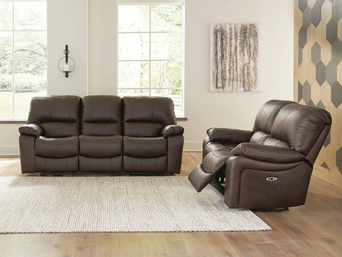 Sofá y loveseat reclinables eléctricos Leesworth