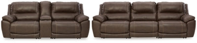 Sofá reclinable de 3 piezas y loveseat de 3 piezas con consola Dunleith