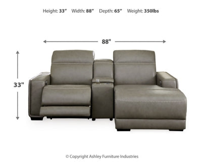Correze 3-Piece Power Reclining Sectional with Chaise