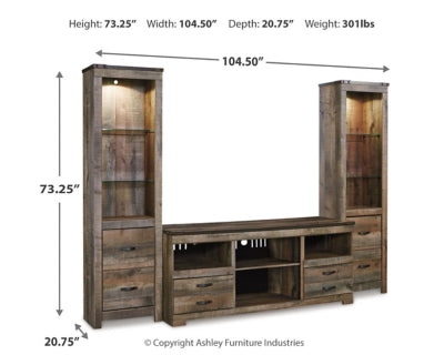 Centro de entretenimiento de 3 piezas Trinell