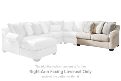 Loveseat Carnaby con brazo derecho orientado hacia la derecha