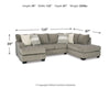 Seccional Creswell de 2 piezas con chaise longue