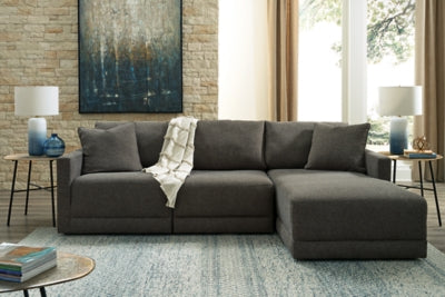 Seccional de 3 piezas con chaise longue Evey