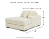 Chaise longue esquinera Lindyn con brazo derecho