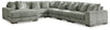 Seccional Lindyn de 6 piezas con chaise longue