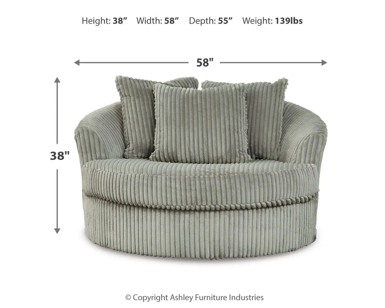 Lindyn Oversized Swivel Accent Chair