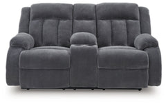 Loveseat reclinable eléctrico Greely Bend con consola