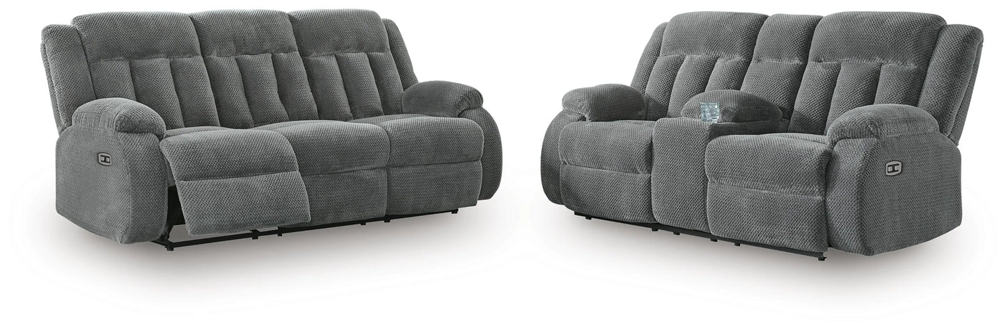 Sofá reclinable eléctrico Greely Bend y sillón reclinable eléctrico