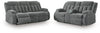 Sofá reclinable eléctrico Greely Bend y sillón reclinable eléctrico