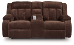 Loveseat reclinable eléctrico Greely Bend con consola