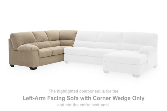SimpleJoy Left-Arm Facing Sofa with Corner Wedge