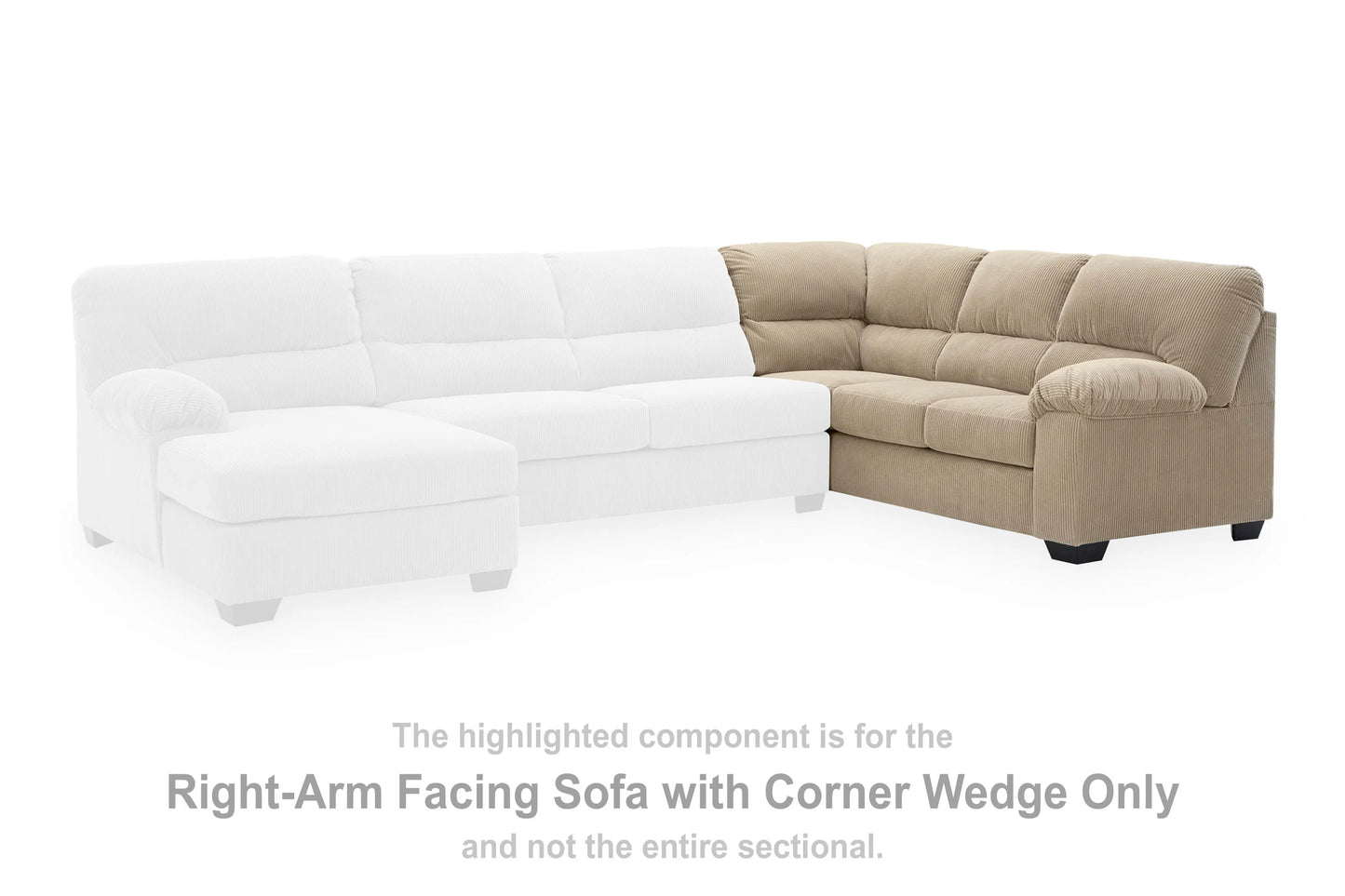 SimpleJoy Right-Arm Facing Sofa with Corner Wedge