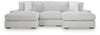 Estupendo seccional de 3 piezas con chaise longue doble