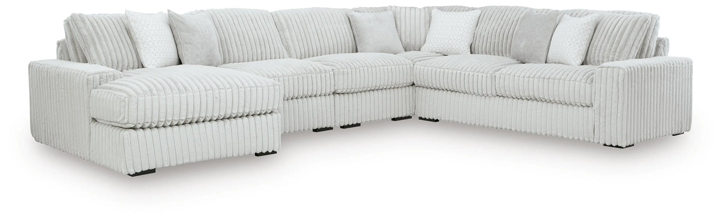 Estupendo seccional de 5 piezas con chaise longue