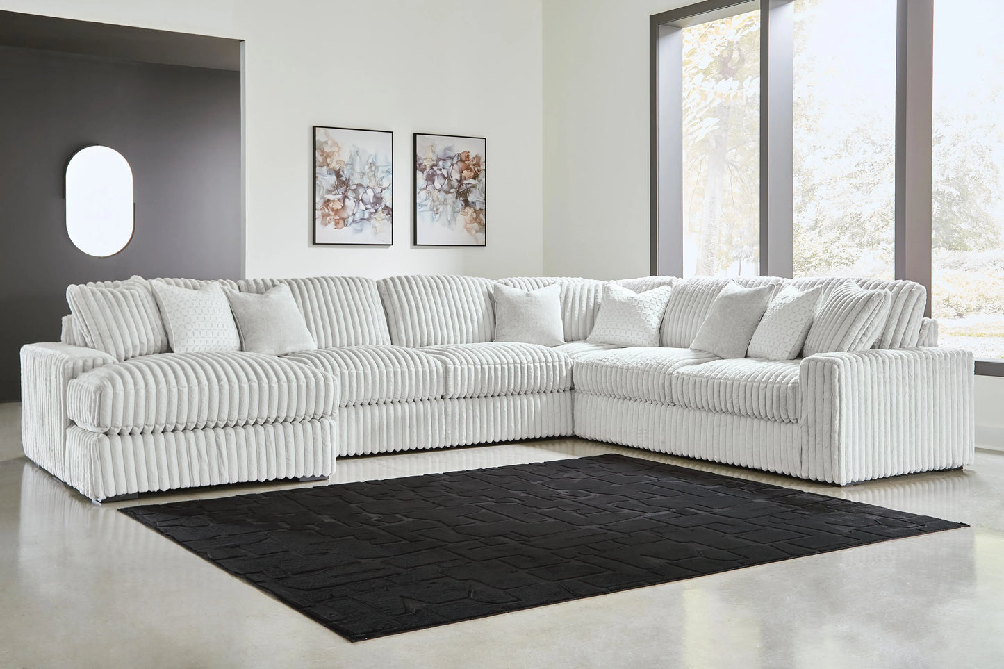 Estupendo seccional de 5 piezas con chaise longue