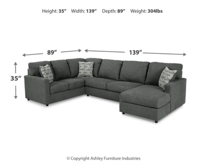 Seccional de 3 piezas con chaise longue Edenfield