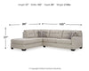 Seccional Mahoney de 2 piezas con chaise longue