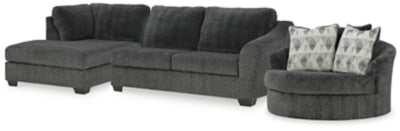 Sillón giratorio seccional de dos piezas y de gran tamaño Biddeford