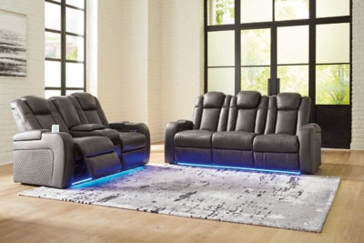 Sofá y loveseat reclinables eléctricos Fyne-Dyme