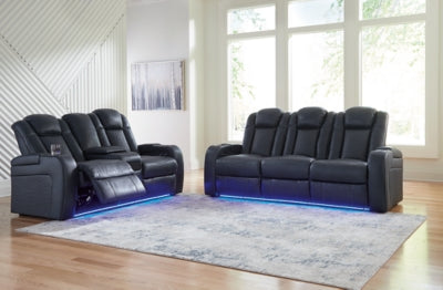 Sofá y loveseat reclinables eléctricos Fyne-Dyme
