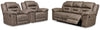 Sofá reclinable Stoneland y dos sillones reclinables