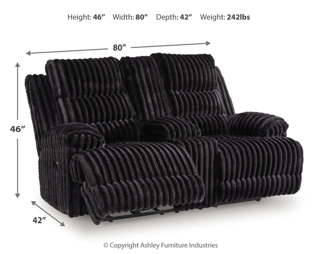 Technique Power Reclining Loveseat with Console
