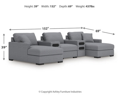 Seccional de 5 piezas Omaha by Ashley con sistema de audio y chaise longue