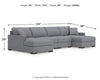 Seccional de 4 piezas con chaise longue Omaha by Ashley