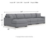 Seccional de 4 piezas con chaise longue Omaha by Ashley