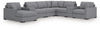 Seccional Omaha by Ashley de 8 piezas con chaise longue y consolas de almacenamiento