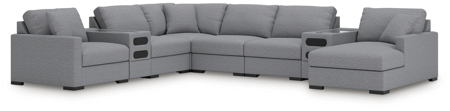 Seccional Omaha by Ashley de 8 piezas con sistema de audio y chaise longue