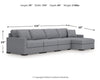 Seccional de 4 piezas con chaise longue Omaha by Ashley