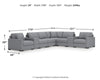 Seccional Omaha by Ashley de 8 piezas con chaise longue y consolas de almacenamiento
