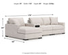 Seccional de 4 piezas Omaha by Ashley con chaise longue y consola de audio