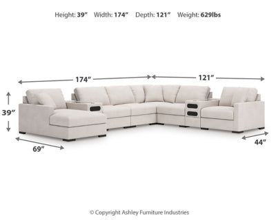 Seccional Omaha by Ashley de 8 piezas con sistema de audio y chaise longue