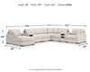 Seccional Omaha by Ashley de 8 piezas con sistema de audio y chaise longue
