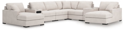 Seccional doble Omaha by Ashley de 8 piezas con consolas de audio y almacenamiento
