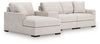 Seccional de 4 piezas Omaha by Ashley con chaise longue y consola de almacenamiento